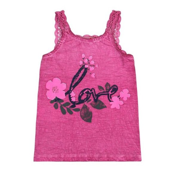 Boboli - Pink Floral Love Tank Top for Girls, size 3 - Picture 1 of 1